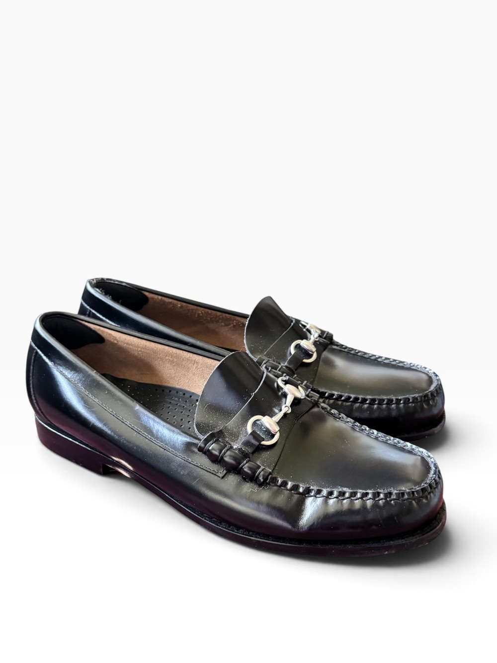 G.H. Bass Weejuns Black Patent Leather Horsebit Loafers